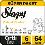Sleepy Extra Avantajlı Bebek Bezi 6 Numara Xlarge 64 Lü