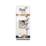 Pure Baby Organic 5 Numara Junior 32'li Cırtlı Bez