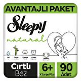 Sleepy Natural Avantajlı Paket Bebek Bezi 6+ Numara Xlarge Plus 90'lı
