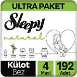 Sleepy Natural Ultra Paket Külot Bez 4 Numara Maxi 192'li