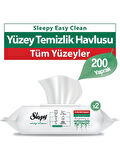 Sleepy Easy Clean Beyaz Sabun Katkılı Yüzey Temizlik Havlusu&Mendili 2x100 (200 Yaprak)
