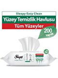 Sleepy Easy Clean Beyaz Sabun Katkılı Yüzey Temizlik Havlusu&Mendili 2x100 (200 Yaprak)