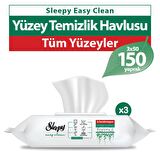 Sleepy Easy Clean Yüzey Temizlik Havlusu&Mendili 3X50 (150 Yaprak)