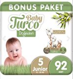 Baby Turco Doğadan 5 Numara Junior 92'li Bel Bantlı Bez