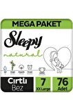 Sleepy Natural 7 Numara XX Large 76'lı Cırtlı Bez