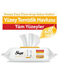 Sleepy Easy Clean Arap Sabunu Katkılı Yüzey Temizlik Havlusu&Mendili 6x100 (600 Yaprak)