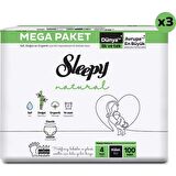Sleepy Natural Külot Bez 4 Numara Maxi Mega Fırsat Paketi 300 Adet