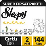 Sleepy Extra Günlük Aktivite Süper Fırsat Paketi Bebek Bezi 2 Numara Mini 144 Adet