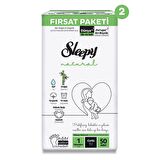 Sleepy Natural 1 Numara Yenidoğan 100'lü Cırtlı Bez