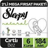 Sleepy Natural 6 Numara X Large 184'lü Cırtlı Bez
