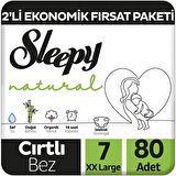 Sleepy Natural 7 Numara XX Large 80'li Cırtlı Bez