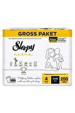 Sleepy Extra Günlük Aktivite Gross Paket Bebek Bezi 4 Numara Maxi 200 Adet