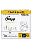 Sleepy Extra Günlük Aktivite Gross Paket Bebek Bezi 5 Numara Junior 200 Adet