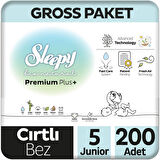 Sleepy Bio Natural Premium Plus Gross Paket Bebek Bezi 5 Numara Junior 200 Adet