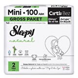 Sleepy Natural Gross Paket Bebek Bezi 2 Numara Mini 100 Adet