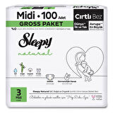 Sleepy Natural Gross Paket Bebek Bezi 3 Numara Midi 100 Adet