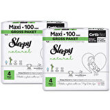 Sleepy Natural Gross Paket Bebek Bezi 4 Numara Maxi 200 Adet