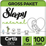 Sleepy Natural Gross Paket Bebek Bezi 6 Numara Xlarge 100 Adet
