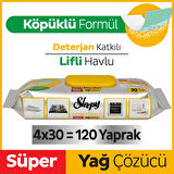 Sleepy Easy Clean Süper Yağ Çözücü Yüzey Temizlik Havlusu&Mendili 4x30 (120 Yaprak)
