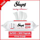 Sleepy Easy Clean Kiraz Çiçeği Yüzey Temizlik Havlusu&Mendili 3x100 (300 Yaprak)