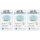 Sleepy Bio Natural Premium Plus Hijyenik Ped Mega Paket Uzun 36x3 (108 Adet) 