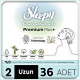 Sleepy Bio Natural Premium Plus Hijyenik Ped Mega Paket Uzun 36 Adet 