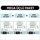 Sleepy Bio Natural Premium Plus Hijyenik Ped Mega Paket Gece 30x3 (90 Adet) 