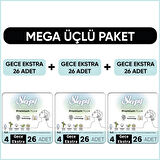 Sleepy Bio Natural Premium Plus Hijyenik Ped Mega Paket Gece Extra 26x3 (78 Adet) 