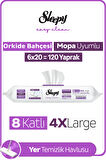 Sleepy Easy Clean Orkide Bahçesi Mopa Uyumlu Yer Temizlik Havlusu&Mendili 6x20 (120 Yaprak)
