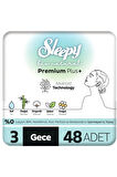 Sleepy Bio Natural Premium Plus Hijyenik Ped Süper Avantaj Paketi Gece 48 Adet