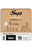 Sleepy Ecologic Premium Plus Hijyenik Ped Gece 16 Adet