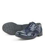 Lacivert Rugan Bağcıklı Klasik Erkek Çocuk Ayakkabı