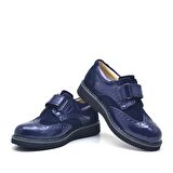 Hidra Lacivert Rugan Cırtlı Günlük Erkek Çocuk Ayakkabı