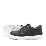 Hakiki Deri Siyah Erkek Çocuk Spor Okul Ayakkabı Sneaker