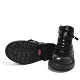 Minotor Hakiki Deri Kürklü Fermuarlı Çocuk Bot