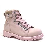 Rakerplus Hakiki Deri Pembe Fermuarlı Kışlık Kız Çocuk Bot