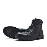 Griffon Hakiki Deri Siyah Fermuarlı Bot