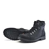 Griffon Hakiki Deri Siyah Fermuarlı Bot