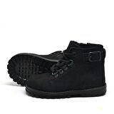 Griffon Hakiki Deri Siyah Nubuk Kürklü Bebek Bot