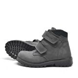 Sentor Hakiki Deri Gri Kürklü Cırtlı Çocuk Bot