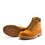 Neson Hakiki Deri Sarı Fermuarlı Kürklü Unisex Kız Erkek Bot