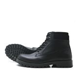 Rakerplus Hakiki Deri Siyah Kışlık Genç Kız Erkek Postal Bot