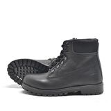 Hakiki Deri Siyah Fermuarlı Kışlık Çocuk Bot