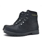 Rakerplus Hakiki Deri Siyah Fermuarlı Kışlık Unisex Bot