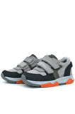 Rakerplus Hakiki Deri Gri Siyah Çocuk Sneakers Spor Ayakkabı