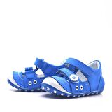 Hakiki Deri Mavi Cırtlı Yazlık İlk Adım Ayakkabı