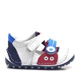 Hakiki Deri Beyaz Cırtlı Yazlık İlk Adım Ayakkabı