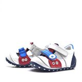 Hakiki Deri Beyaz Cırtlı Yazlık İlk Adım Ayakkabı