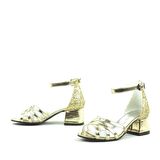 Gold Kalın Topuklu Kız Çocuk Abiye Ayakkabı