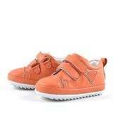 Yumuşak Hakiki Deri Turuncu İlk Adım Bebek Ayakkabısı